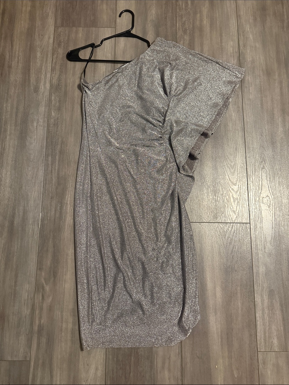 Silver One-Shoulder Sparkle Women's Dress